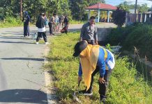 Camat Jemaja Timur Pimpin Gotong Royong Gabungan Gerakan Indonesia ASRI di Desa Bukit Padi